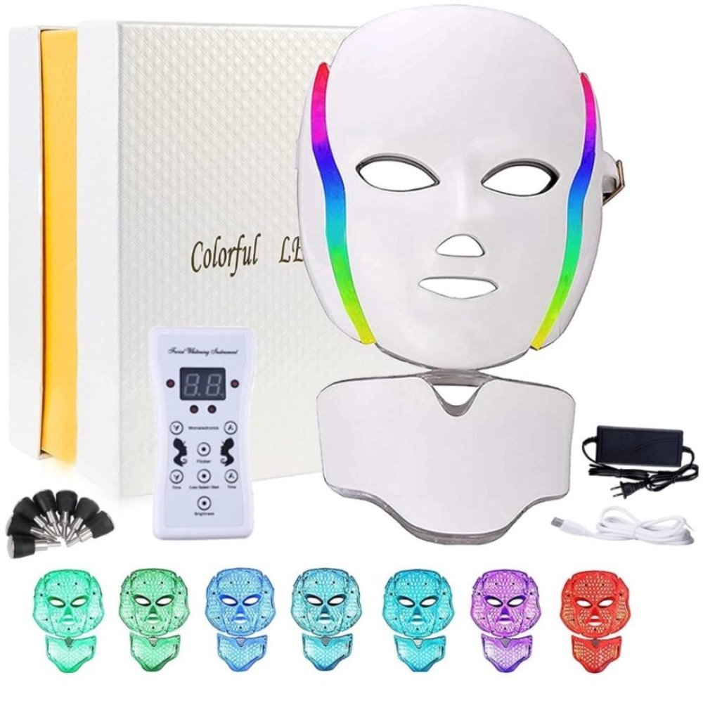 Led Face Mask, Farsaw 7 Colors Led Light Mask Beauty Machine